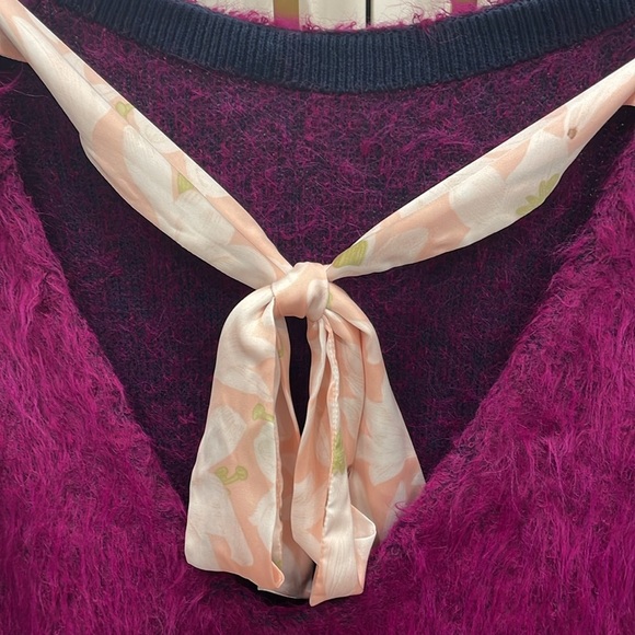 NWT Free People Bon Bon Magenta Fuzzy Alpaca Sweater Mini Dress - Picture 13 of 14